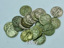 Walking Liberty half dollar roll 1916-1947 full roll 20 coins Mixed 90% Silver