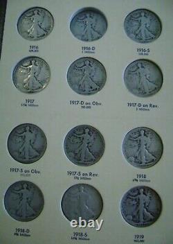 Walking Liberty or Liberty Walking Half Dollars 1916-1947 Near Complete Set