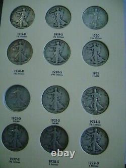 Walking Liberty or Liberty Walking Half Dollars 1916-1947 Near Complete Set