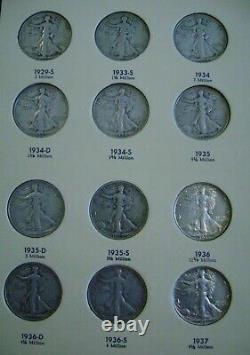 Walking Liberty or Liberty Walking Half Dollars 1916-1947 Near Complete Set