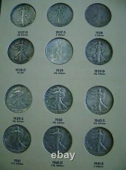 Walking Liberty or Liberty Walking Half Dollars 1916-1947 Near Complete Set