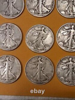 Walking liberty silver half dollar lot of 18,1917 18,20,39,40,41,42,43,44,45,46