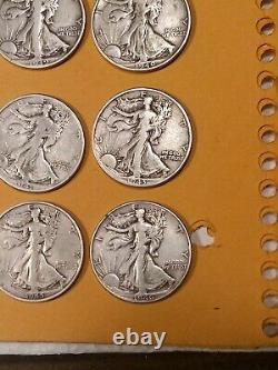 Walking liberty silver half dollar lot of 18,1917 18,20,39,40,41,42,43,44,45,46