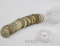 XF-AU+ Details Walking Liberty 20 Coin Half Dollar 1 Roll $10 90% Silver #3