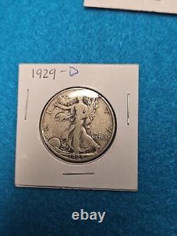 (lot of 6) 1928-S, 1929-S, 1929-D, 1933-S, 1934-P, & 1934-S 50c Walking Liberty